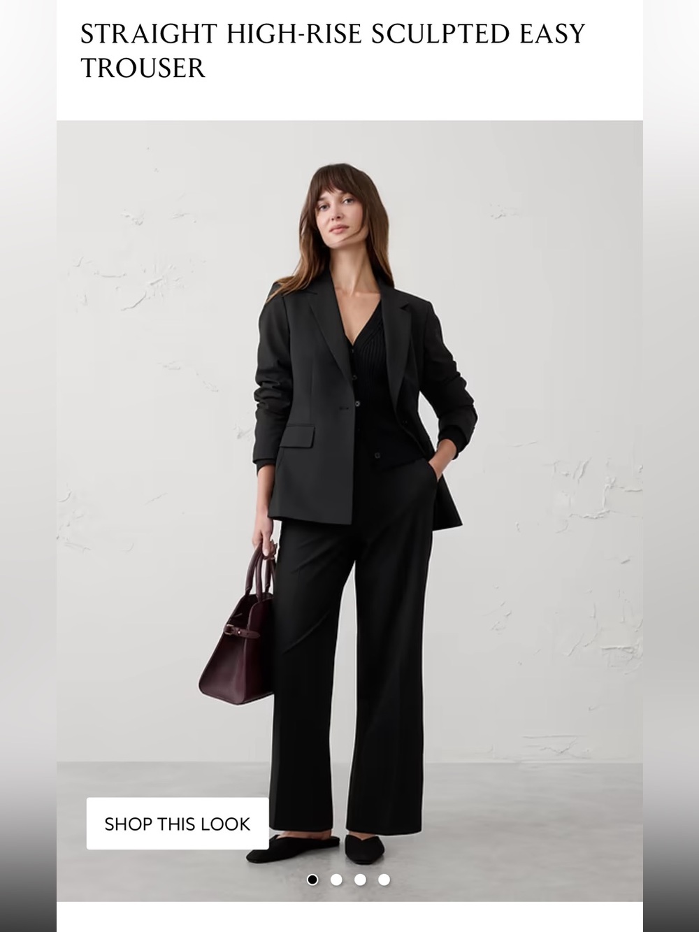 Banana Republic Black Women's Straight High-Rise Pants